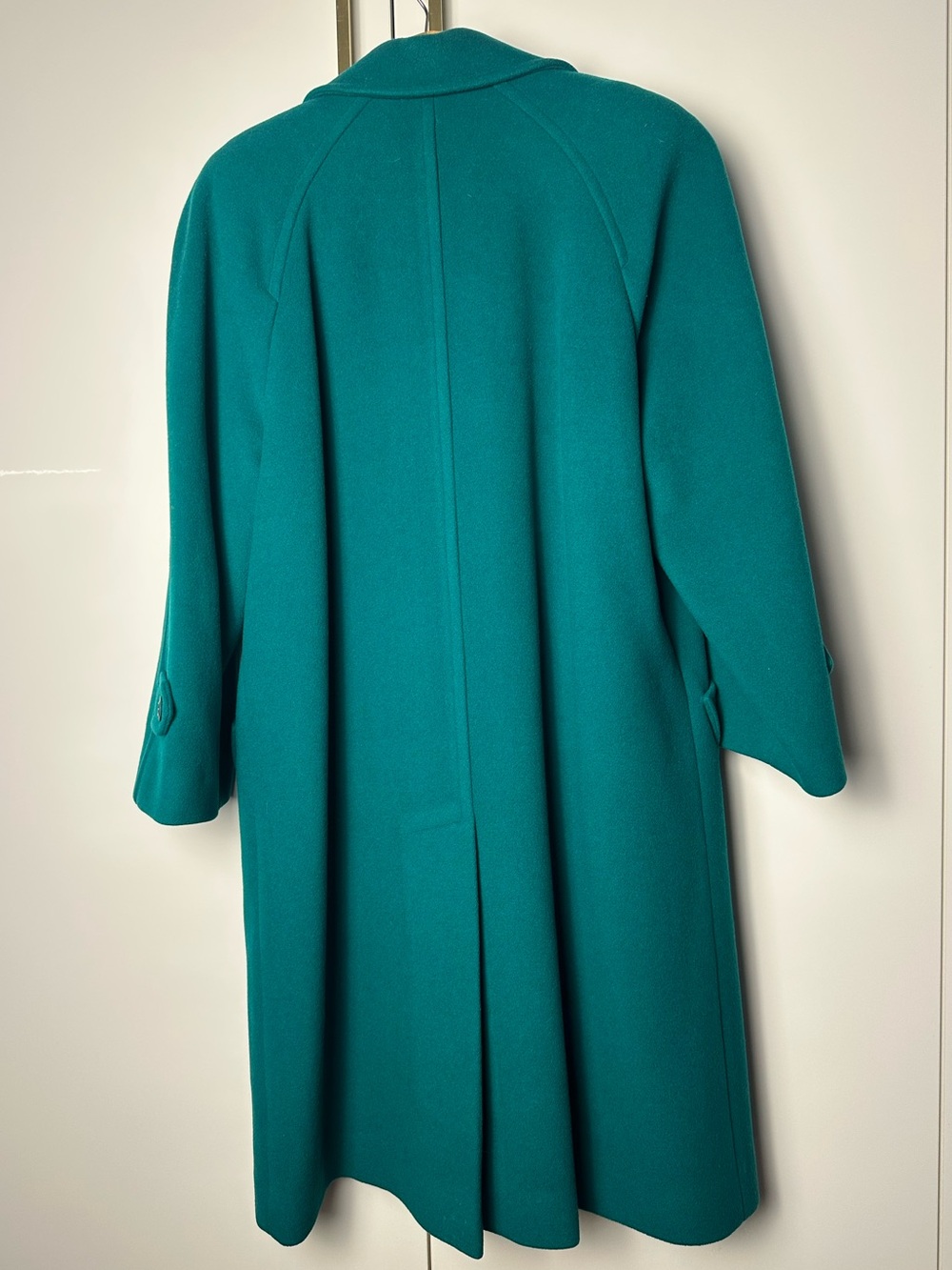 Vintage Mallia 100% Wool Teal Double Breasted Long Coat Size 10 - Picture 2 of 5